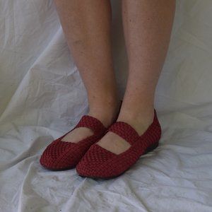 Taryn Rose Red Mary Jane Flats